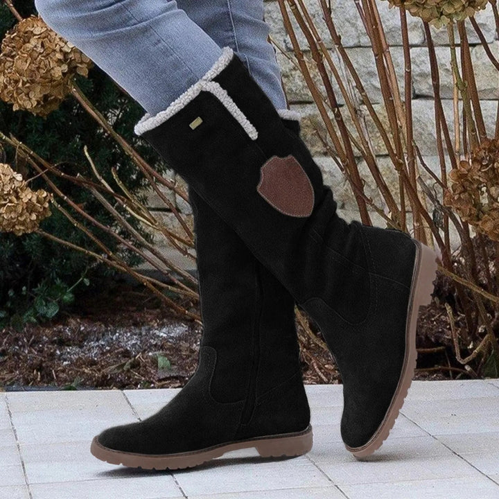 Bottes hautes en daim pour femme | Chaudes et résistantes pour l'hiver