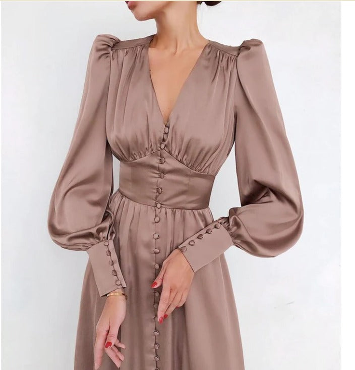 Robe boutonnée élégante | Style rétro chic