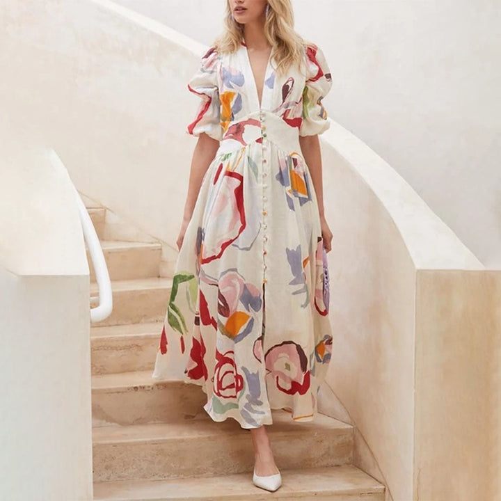 Robe midi à fleurs | Élégance décontractée