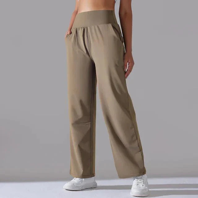Pantalon large taille haute | Confort yoga