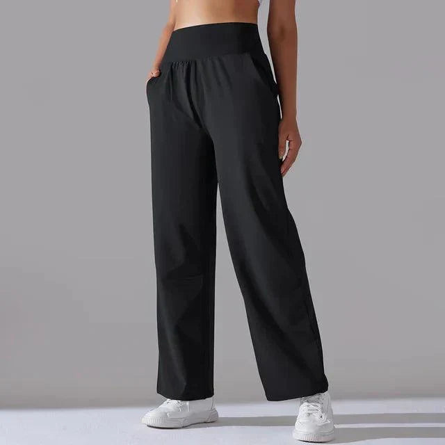 Pantalon large taille haute | Confort yoga