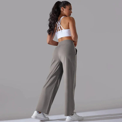 Pantalon large taille haute | Confort yoga