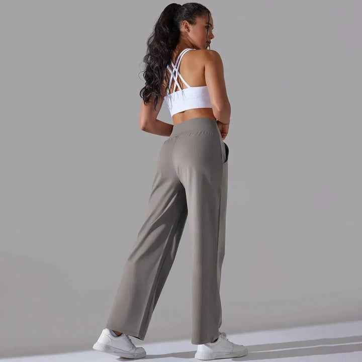 Pantalon large taille haute | Confort yoga