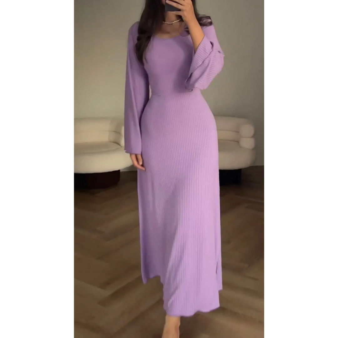Robe longue femme | Élégance intemporelle avec manches longues et coupe fluide