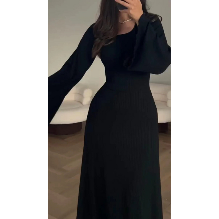 Robe longue femme | Élégance intemporelle avec manches longues et coupe fluide