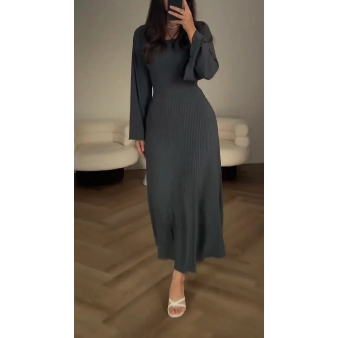 Robe longue femme | Élégance intemporelle avec manches longues et coupe fluide