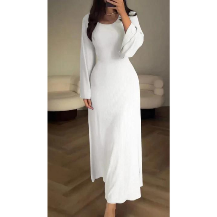 Robe longue femme | Élégance intemporelle avec manches longues et coupe fluide