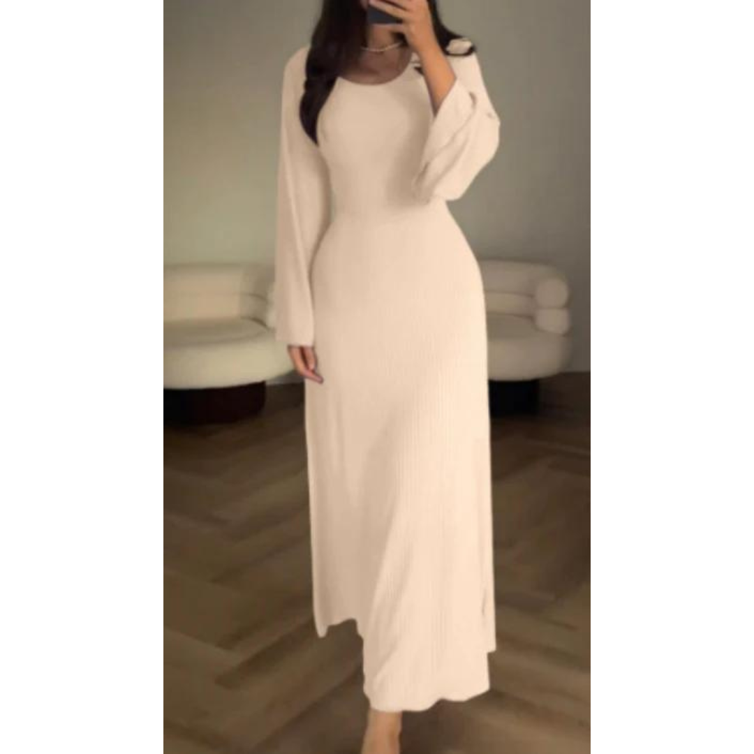 Robe longue femme | Élégance intemporelle avec manches longues et coupe fluide