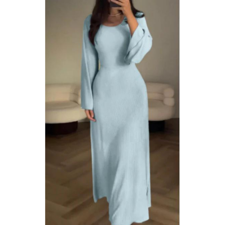 Robe longue femme | Élégance intemporelle avec manches longues et coupe fluide
