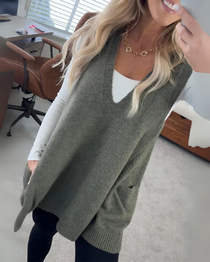 Gilet sans manches en maille | Superposition confortable au quotidien