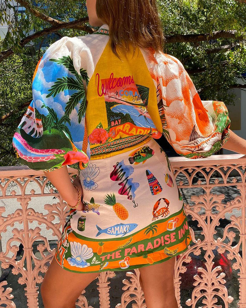 Robe courte imprimée femme | Style coloré parfait pour l’été