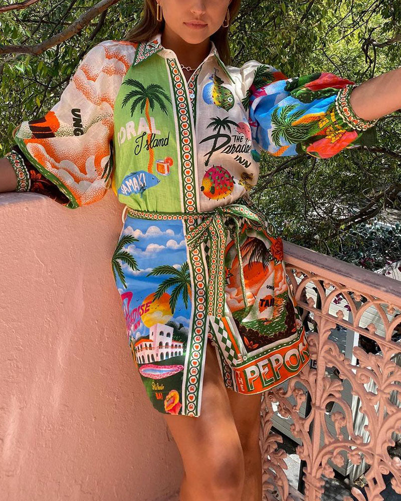 Robe courte imprimée femme | Style coloré parfait pour l’été