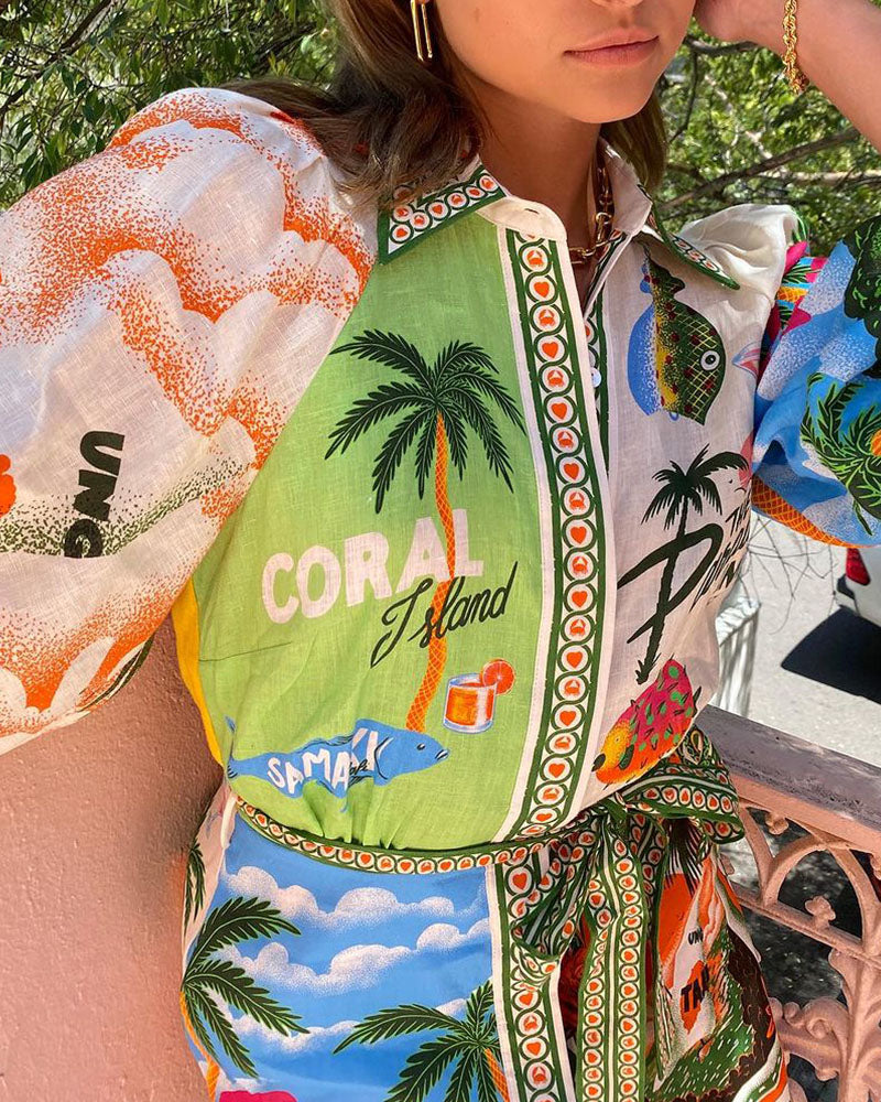 Robe courte imprimée femme | Style coloré parfait pour l’été