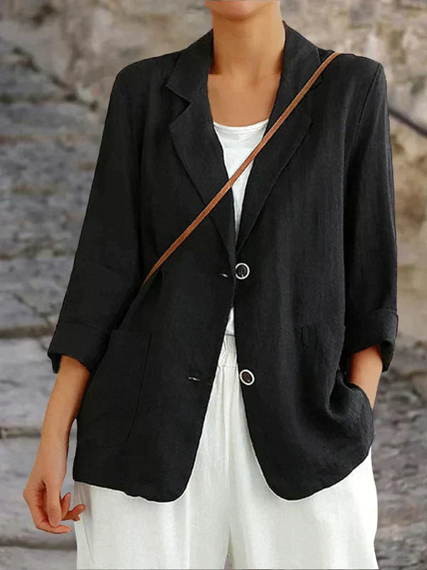 Blazer léger en lin femme | Élégance décontractée pour le printemps-été