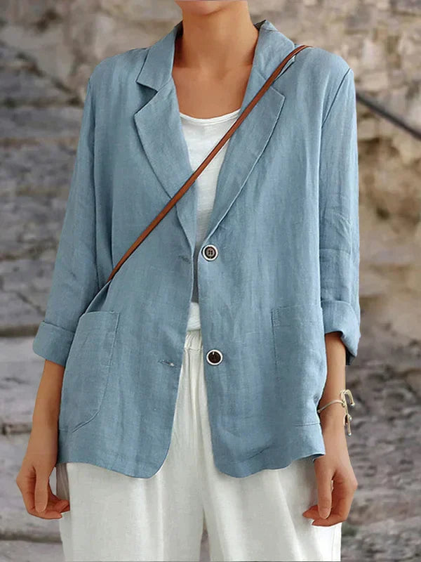 Blazer léger en lin femme | Élégance décontractée pour le printemps-été