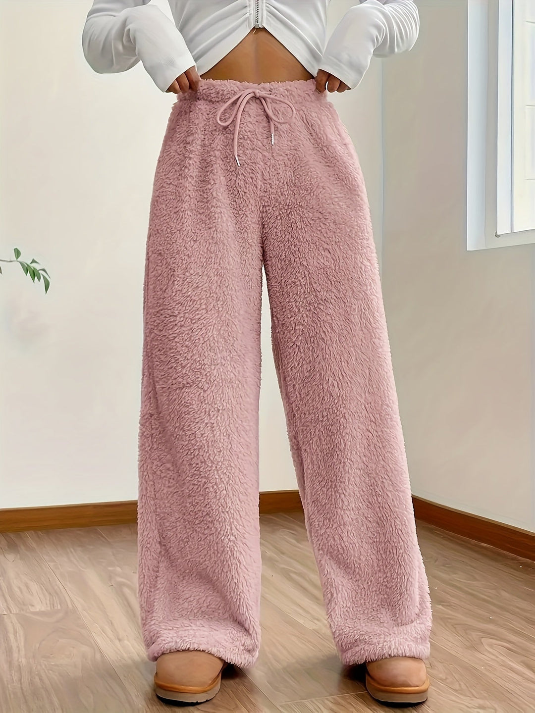 Pantalon ample effet peluche | Confort cocooning
