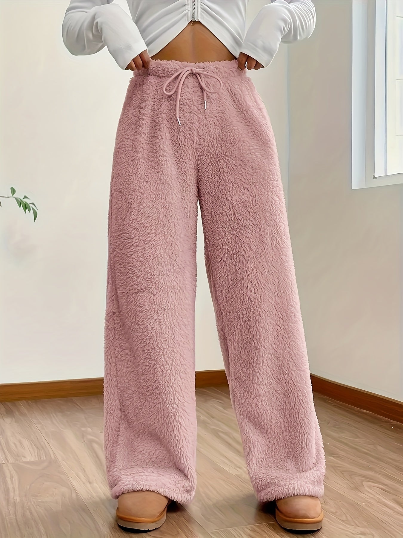 Pantalon ample effet peluche | Confort cocooning