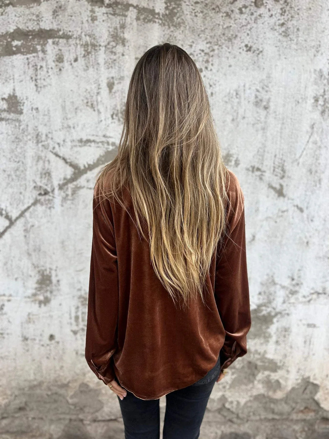 Chemise élégante en velours | Idéale pour l'automne
