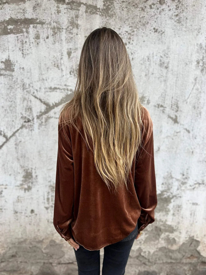 Chemise élégante en velours | Idéale pour l'automne
