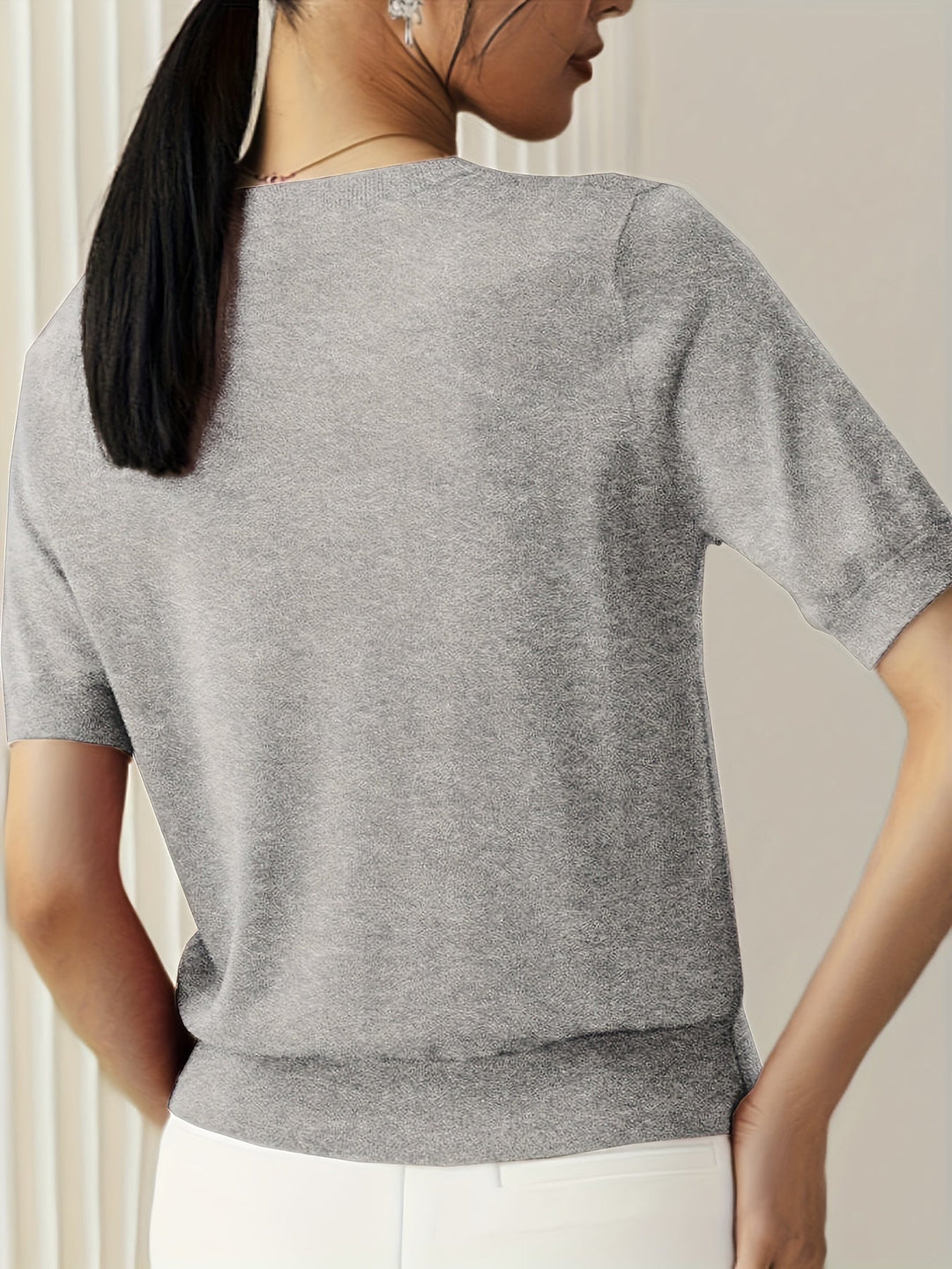 Pull manches courtes femme | Confort doux au quotidien