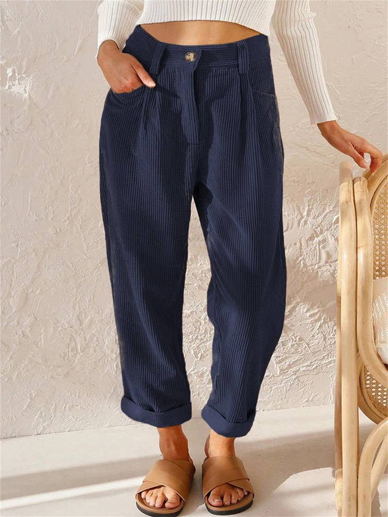 Pantalon femme côtelé | Style décontracté chic