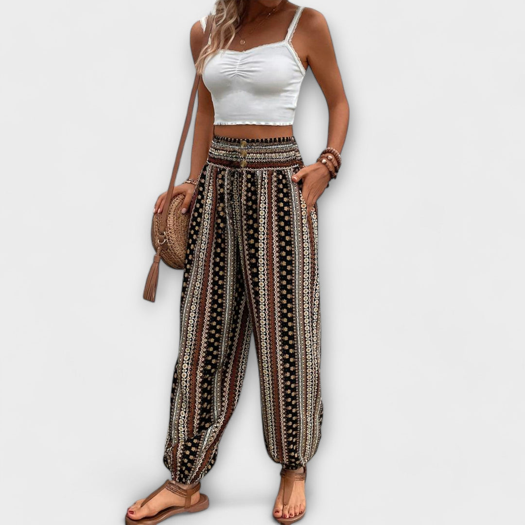 Pantalon imprimé ethnique | Style bohème confortable