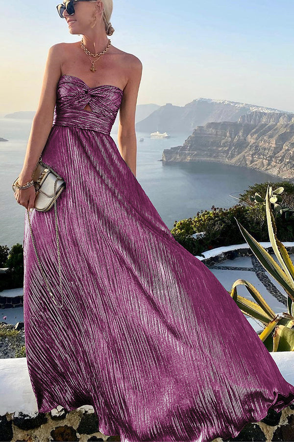 Robe longue plissée | Élégance soirée