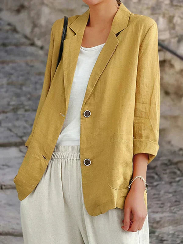 Blazer léger en lin femme | Élégance décontractée pour le printemps-été