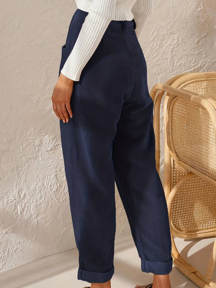 Pantalon femme côtelé | Style décontracté chic