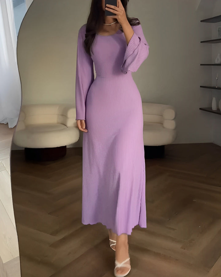 Robe longue élégante côtelée | Parfaite pour un look raffiné