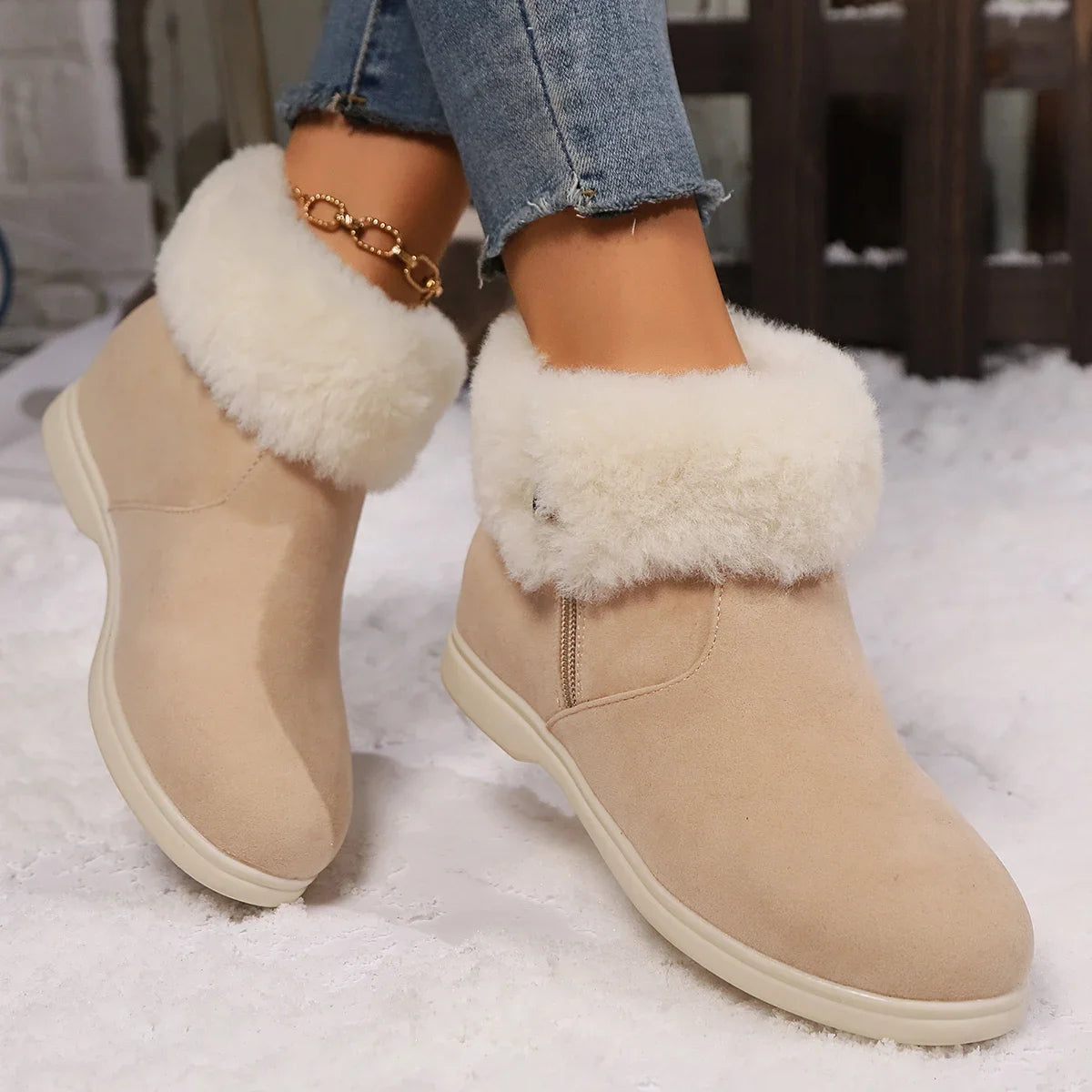 Bottines en suédine | Confort thermique hivernal