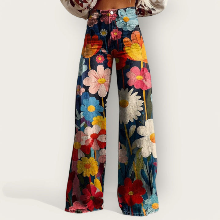 Pantalon fleuri évasé | Style bohème chic