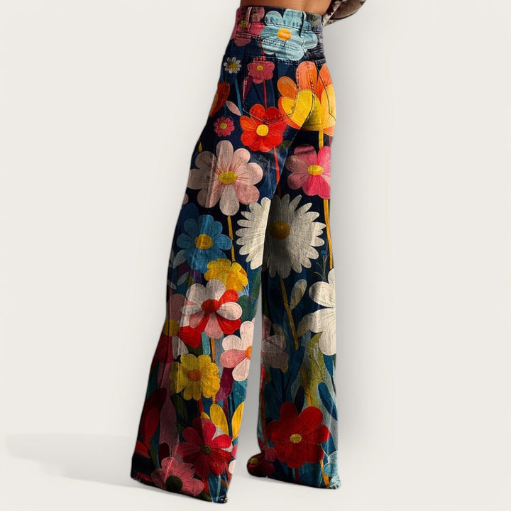 Pantalon fleuri évasé | Style bohème chic
