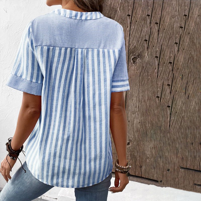 Blouse rayée à boutons | Élégance légère pour l'été