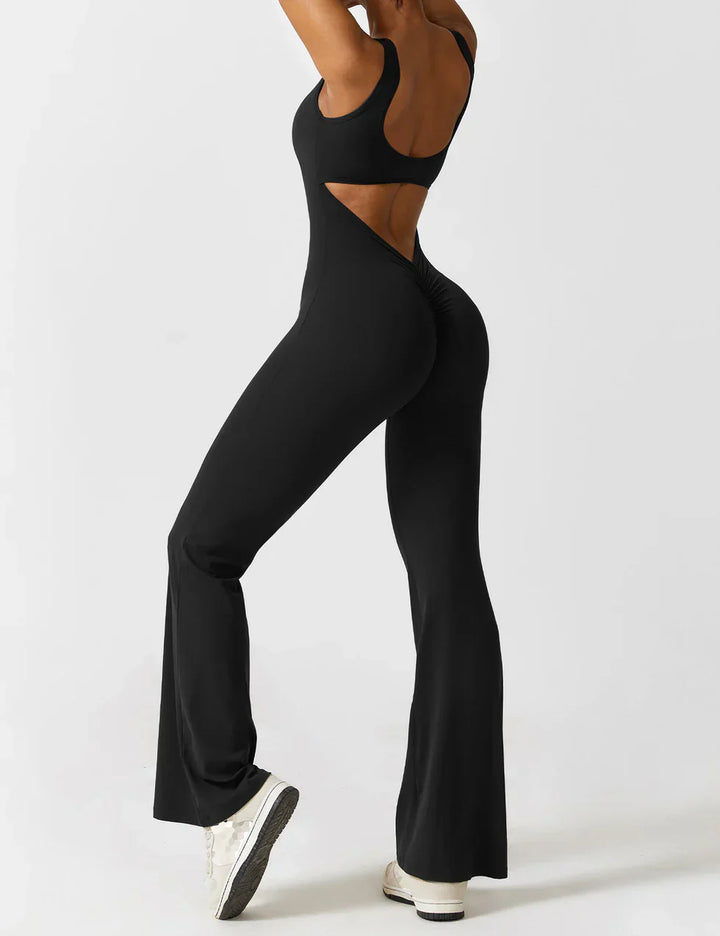 Combinaison sport dos ouvert évasée | Sculptant et élégance active