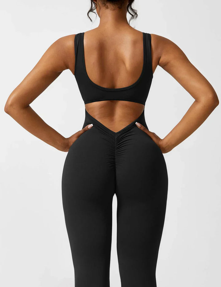 Combinaison sport dos ouvert évasée | Sculptant et élégance active
