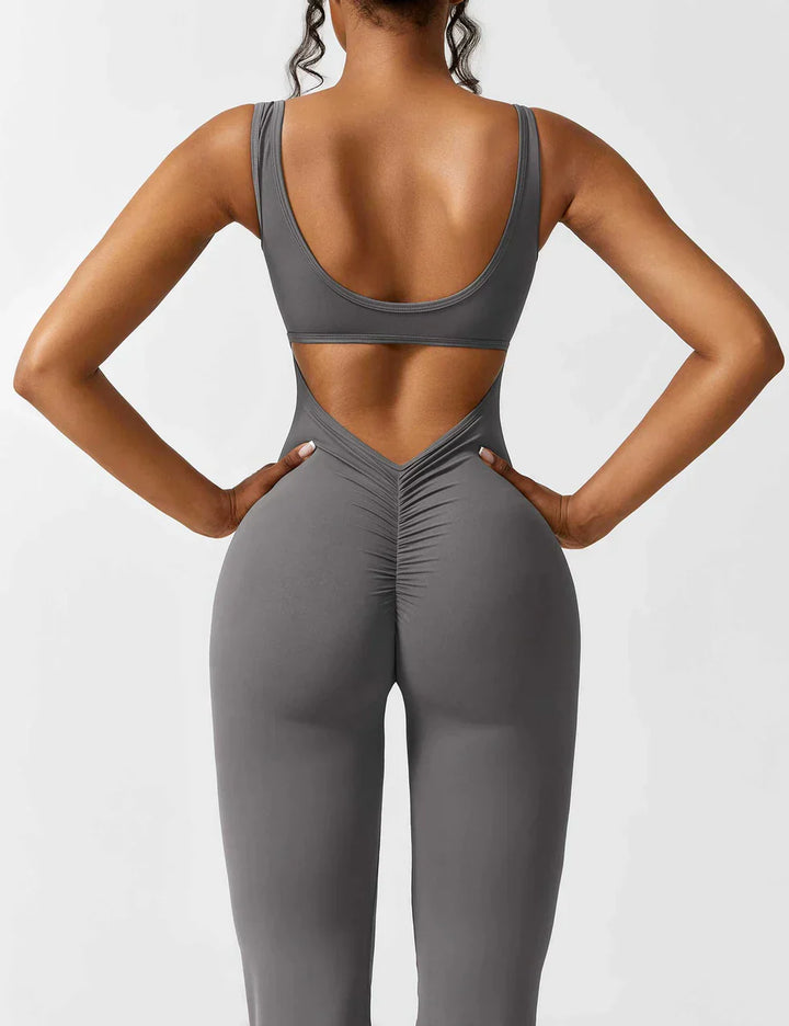 Combinaison sport dos ouvert évasée | Sculptant et élégance active