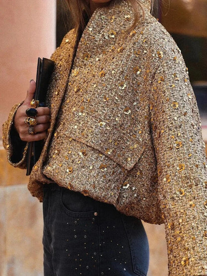 Veste bomber à sequins | Look chic et scintillant