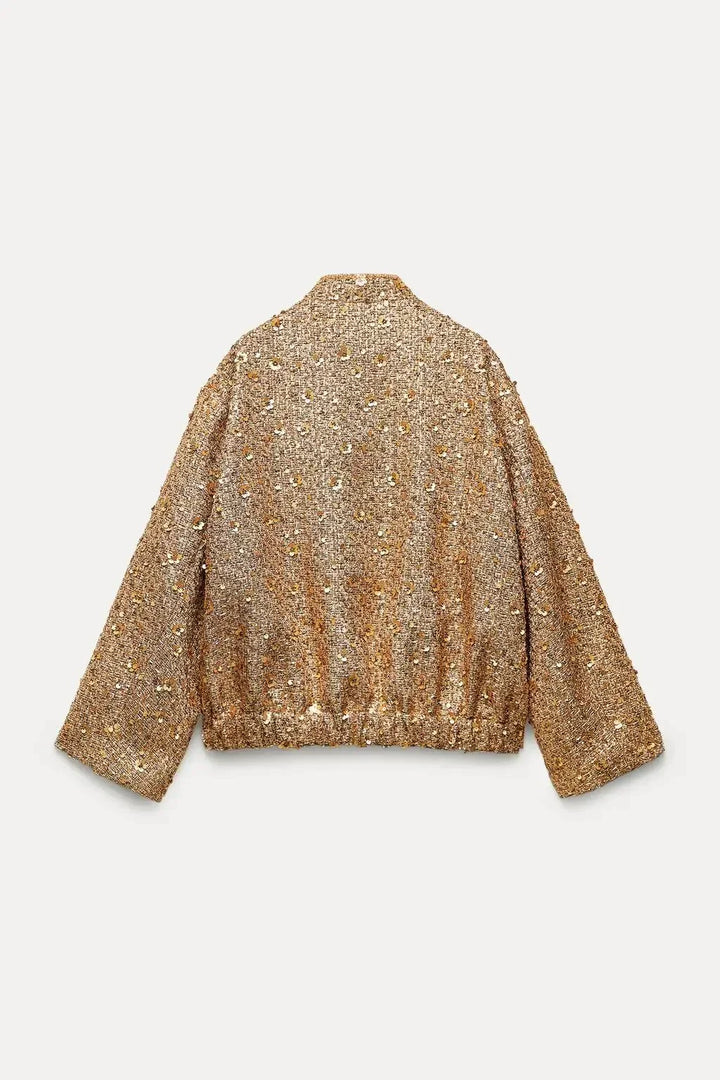 Veste bomber à sequins | Look chic et scintillant