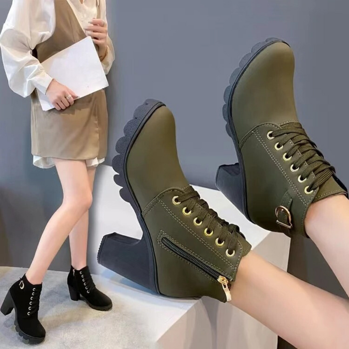 Bottines à talons lacées | Élégance robuste pour l’hiver