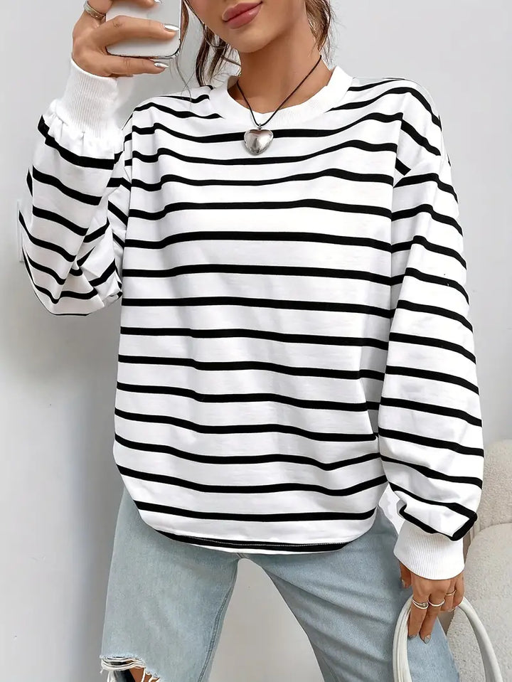 Sweatshirt rayé casual | Idéal pour un look décontracté