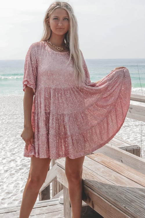 Robe mini à sequins brillants | Idéale pour les soirées festives