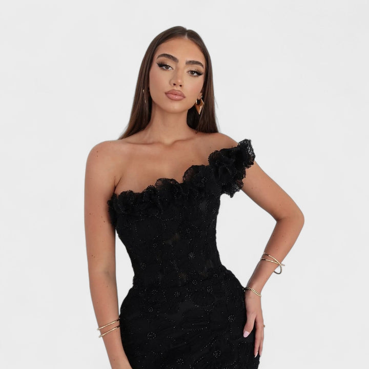 Robe de soirée asymétrique | Élégance raffinée pour événements formels