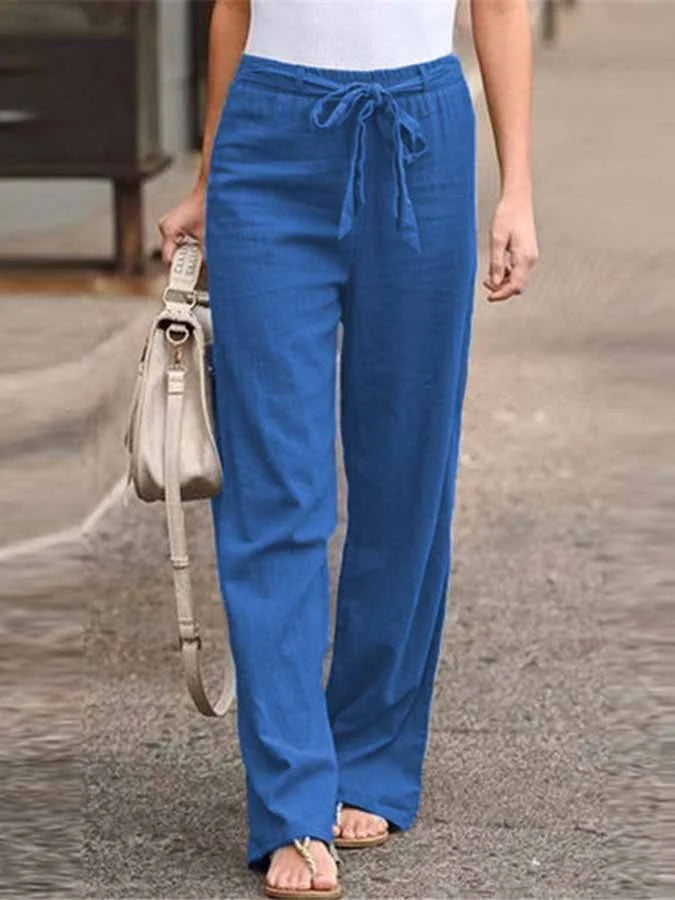 Jane - Pantalon en Lin de Style Décontracté