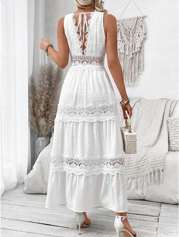 Robe longue en dentelle | Élégance estivale