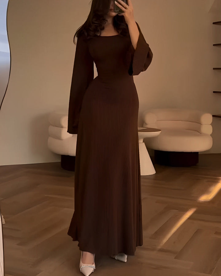 Robe longue élégante côtelée | Parfaite pour un look raffiné