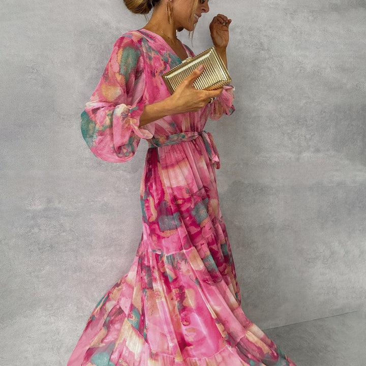 Robe longue imprimée | Élégance festive