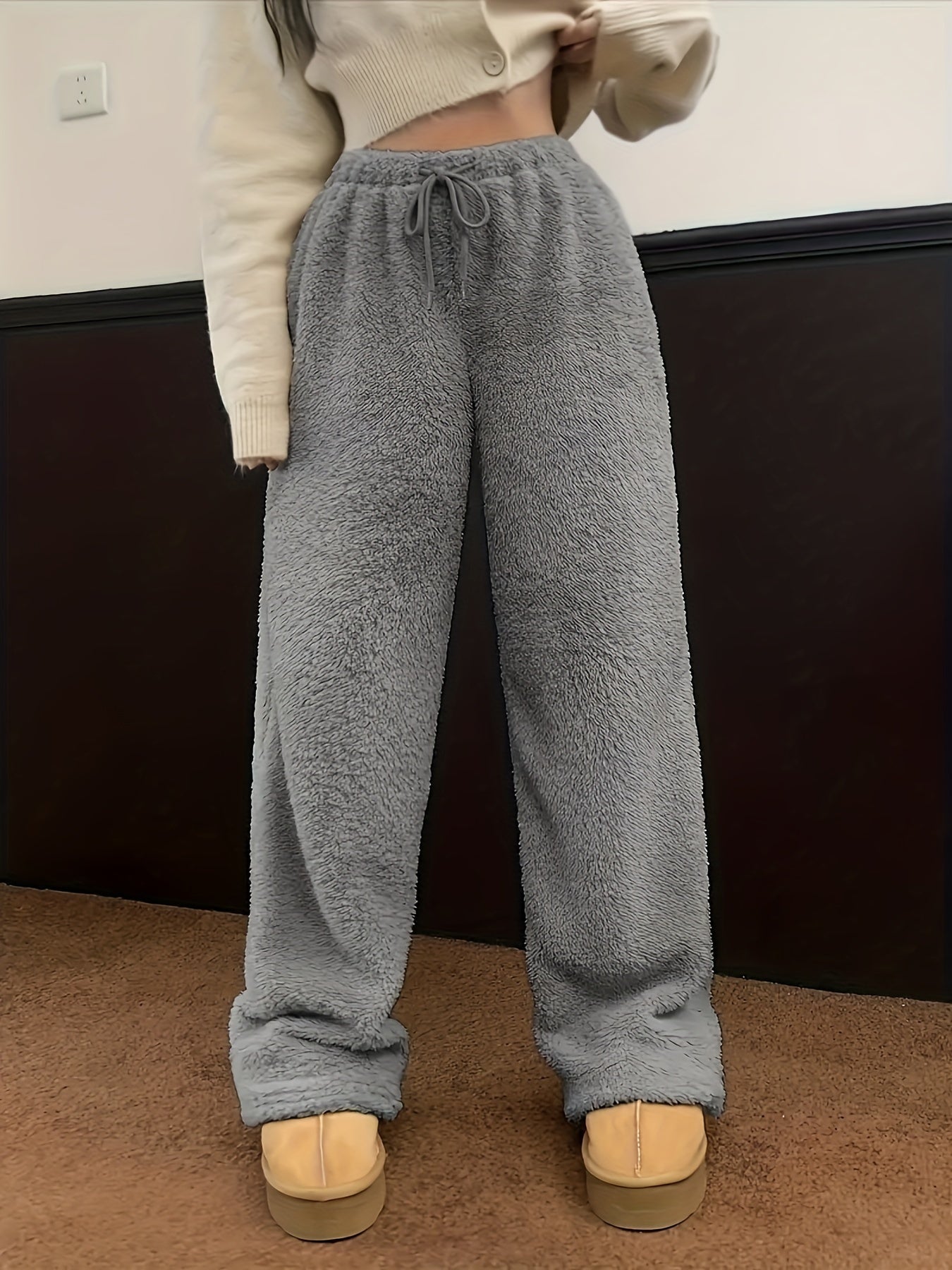 Pantalon ample effet peluche | Confort cocooning