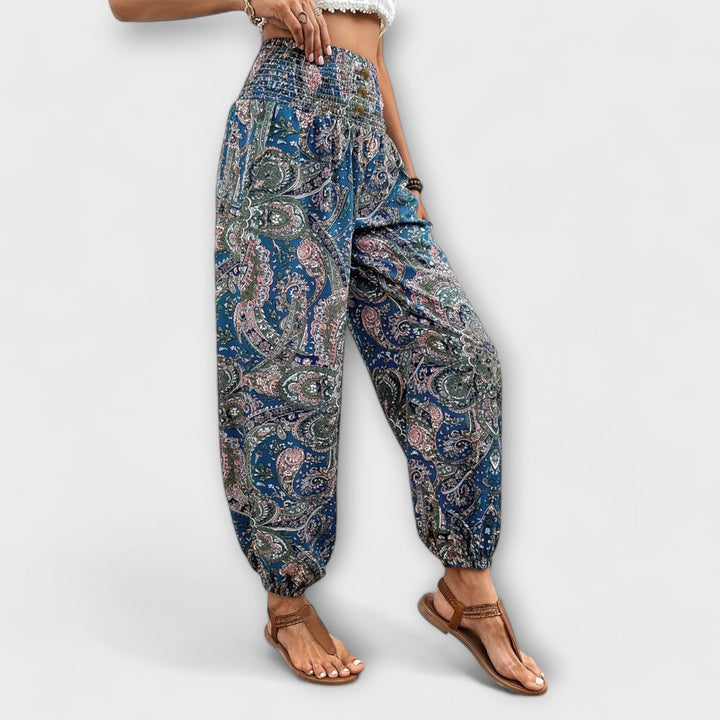 Pantalon imprimé cachemire | Détente estivale avec style