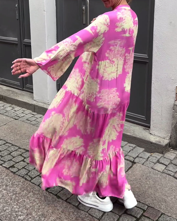 Robe longue fluide imprimée | Parfaite pour le printemps et l'été